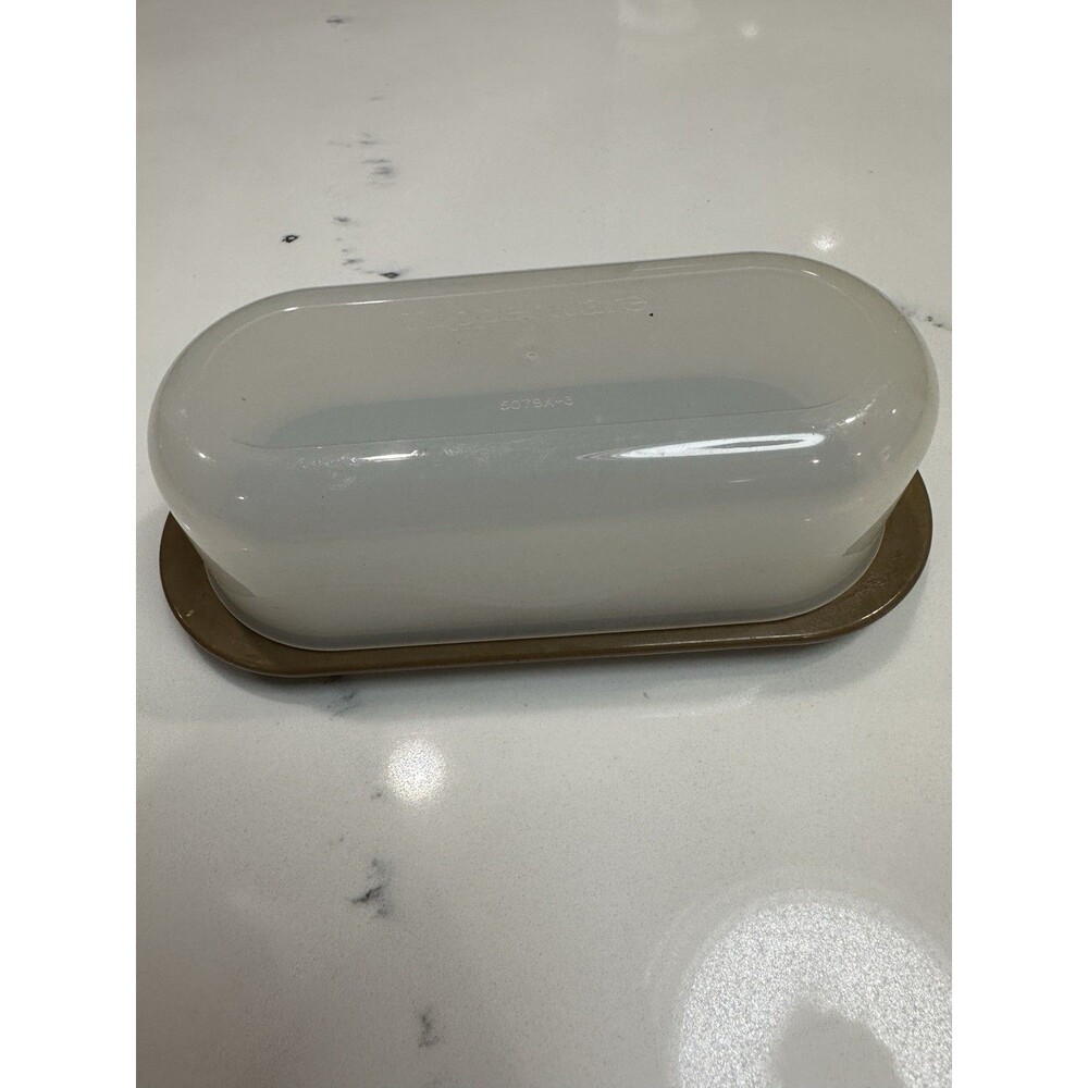 Tupperware Butter Dish #5079A-2 Sheer Lid Brown Base #5080A-4